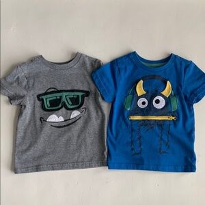 Toddler Boys 2T Monster Graphic T-Shirts - Blue & Gray